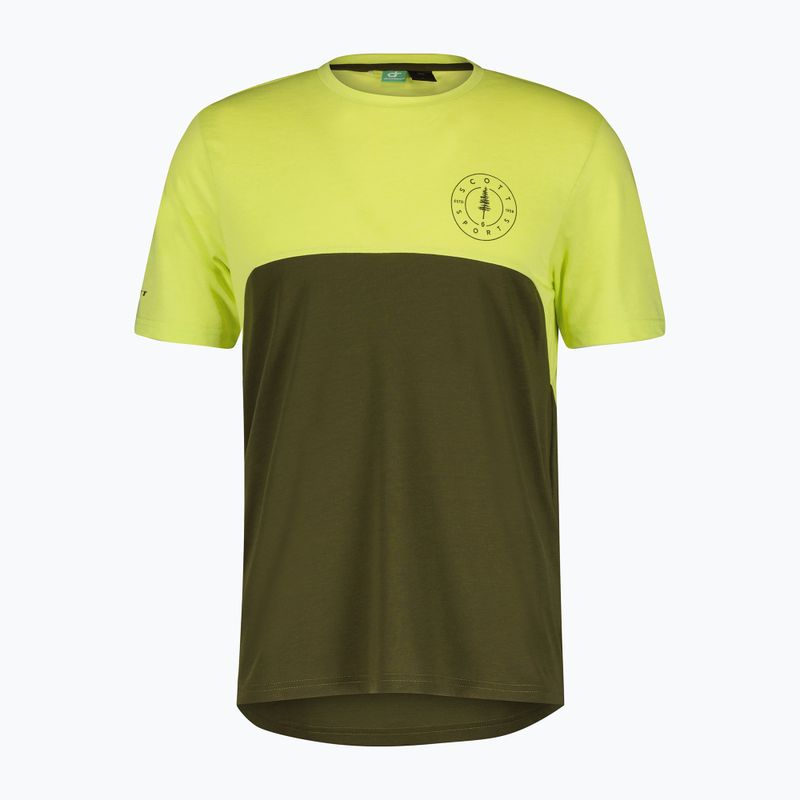Pánský cyklistický dres  SCOTT Trail Flow DRI btter yellow/fir green