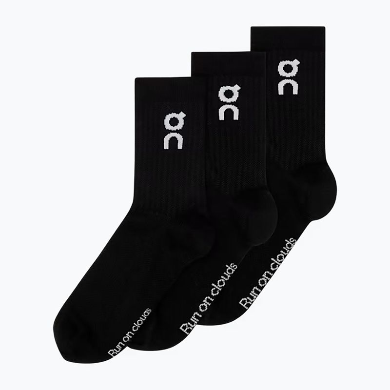 Ponožky On Running Logo High 3 pary black