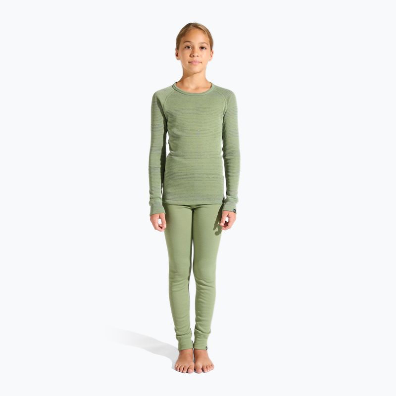 Dětské termoprádlo ODLO Active Warm Eco Long steel grey melange/matte green