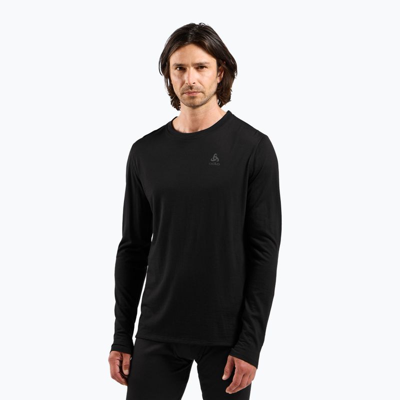Pánská termoakční mikina ODLO Merino 160 Bl Top Crew Neck black