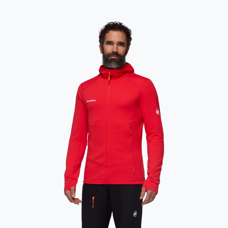 Pánská trekingová mikina Mammut Taiss Light ML s kapucí mammut red