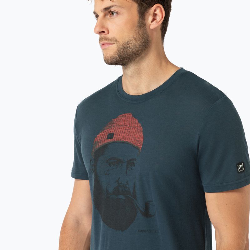 Pánské tričko super.natural Sailor Tee blueberry/jet black/high risk red 2