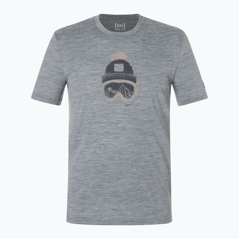 Pánské tričko super.natural Gogeanie Tee cashmere grey mel/dark shadow mel/vintage khaki mel 4