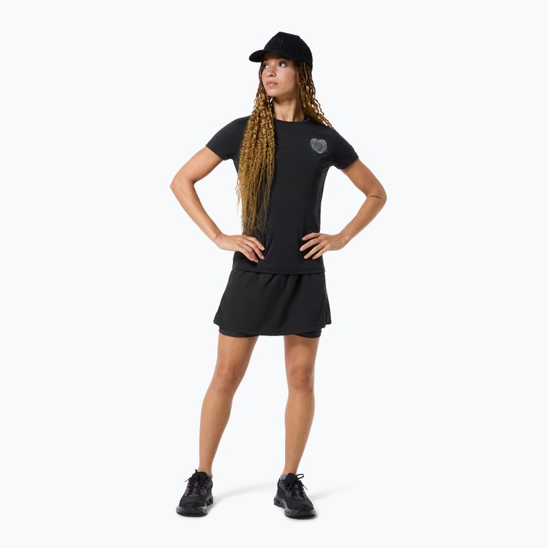 Dámské tričko super.natural Little Heartwood Tee jet black/feather grey 2