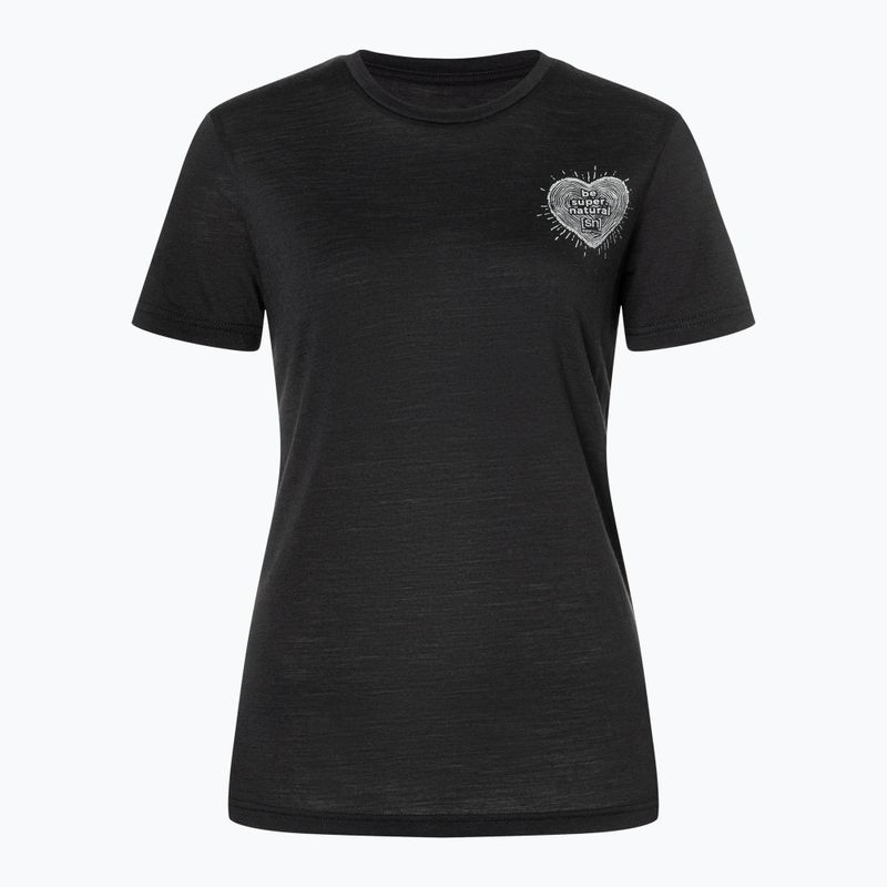 Dámské tričko super.natural Little Heartwood Tee jet black/feather grey 4