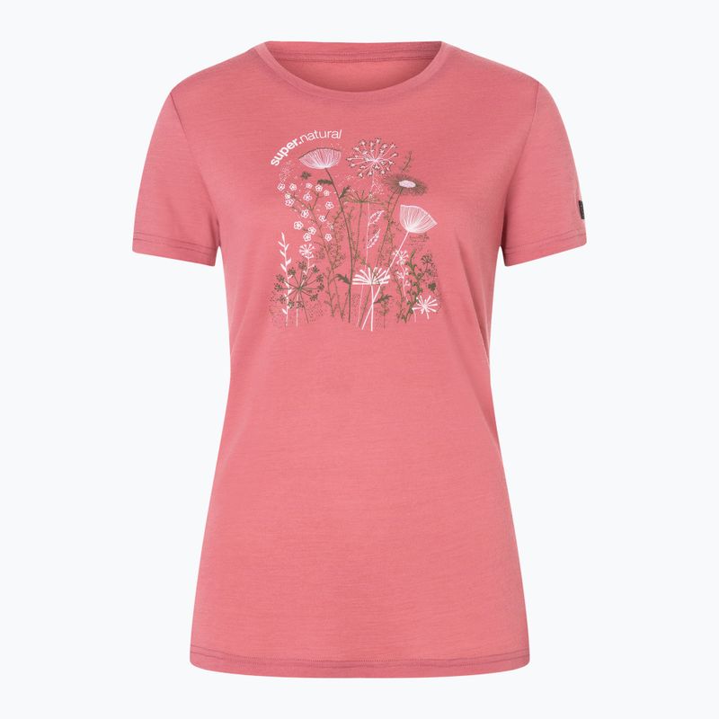 Dámské tričko super.natural Rock Flowers Tee mauvewood/various 4