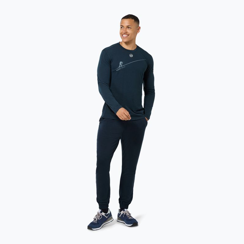 Pánské tričko Longsleeve super.natural HZSG Haute Route blueberry/various 2
