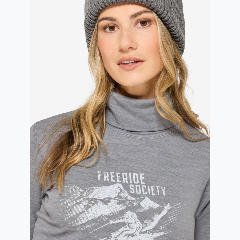 Dámský svetr Super.Natural Freeride Roll Neck cashmere grey melange / f. white / f. white 3