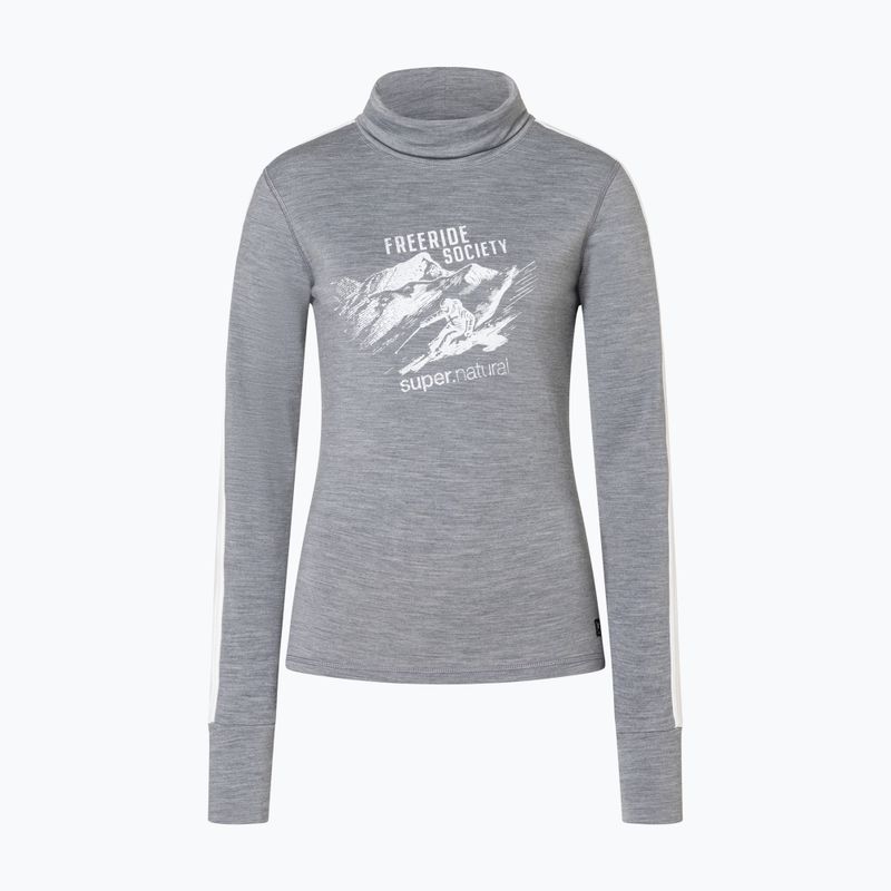 Dámský svetr Super.Natural Freeride Roll Neck cashmere grey melange / f. white / f. white 4