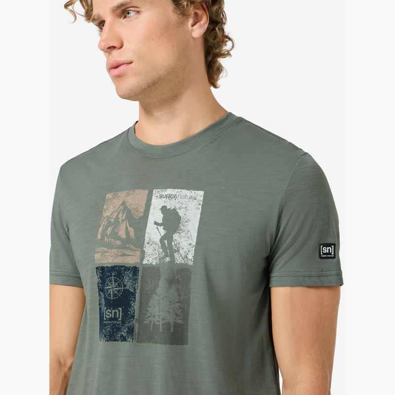 Pánské tričko na lezení Super.Natural Go Hiking Tee eucalyptus/various 3