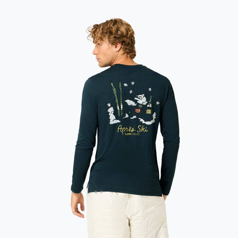 Pánské tričko Longsleeve super.natural Apres Ski blueberry/various 3
