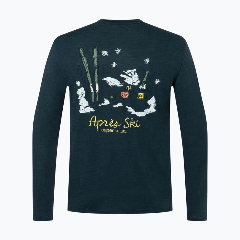 Pánské tričko Longsleeve super.natural Apres Ski blueberry/various 6