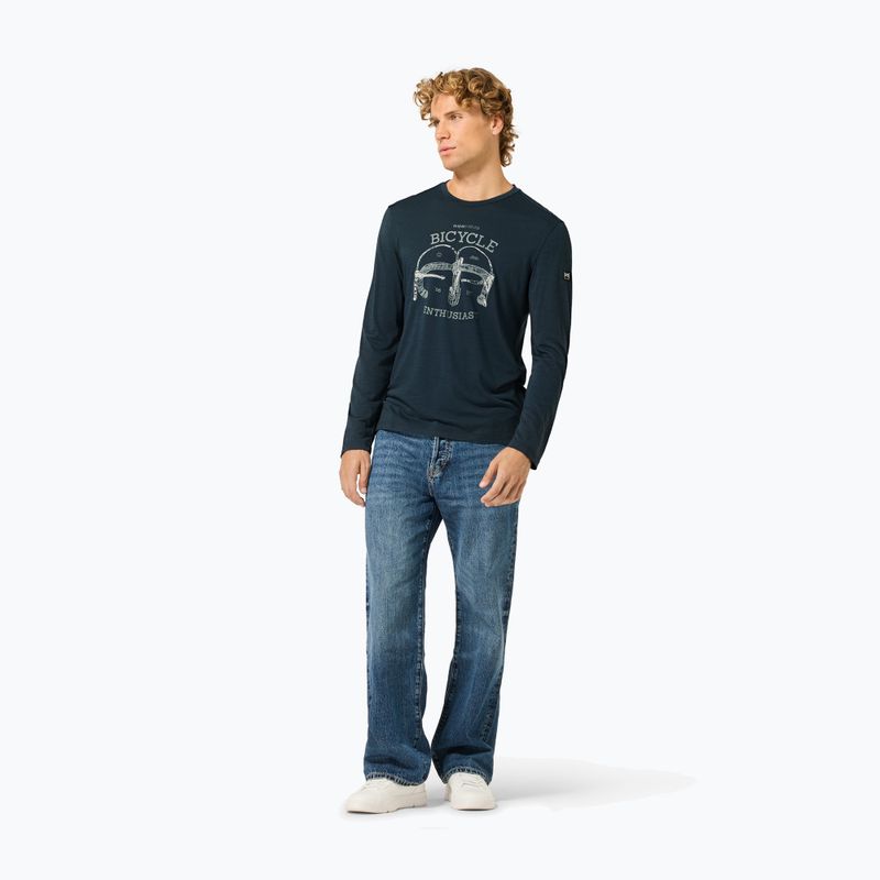 Pánské tričko Longsleeve super.natural Bike Enthusiast blueberry/various 2