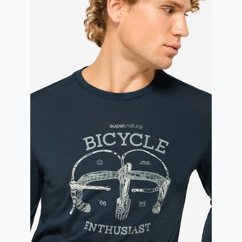 Pánské tričko Longsleeve super.natural Bike Enthusiast blueberry/various 3
