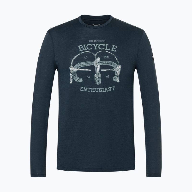 Pánské tričko Longsleeve super.natural Bike Enthusiast blueberry/various 4