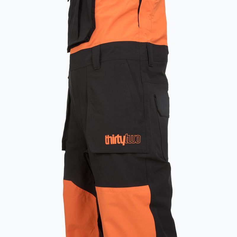 Pánské snowboardové salopety ThirtyTwo Basement Bib black/orange 3