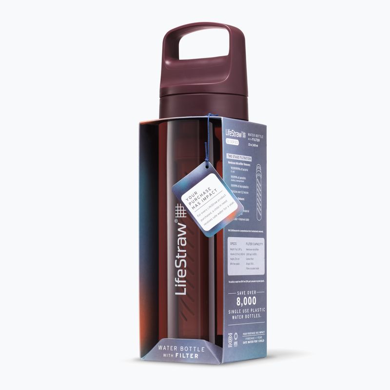 Cestovní láhev Lifestraw Go 2.0 z filtrem 650 ml merlot me away 4