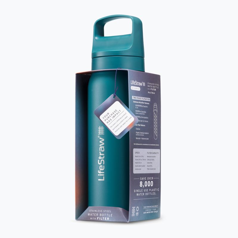 Cestovní láhev Lifestraw Go 2.0 Steel z filtrem 700 ml laguna teal 4