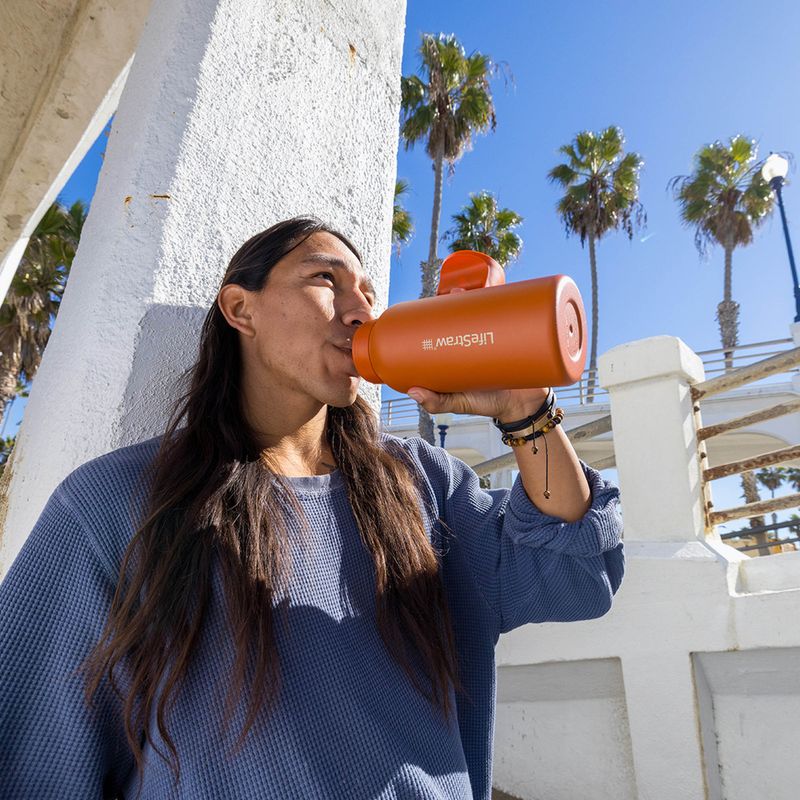 Cestovní láhev Lifestraw Go 2.0 Steel z filtrem 1 l kyoto orange 5