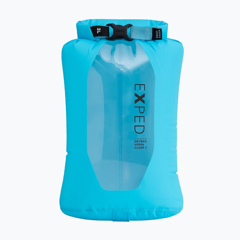 Voděodolný vak Exped Drybag Versa Clear 3 l cyan