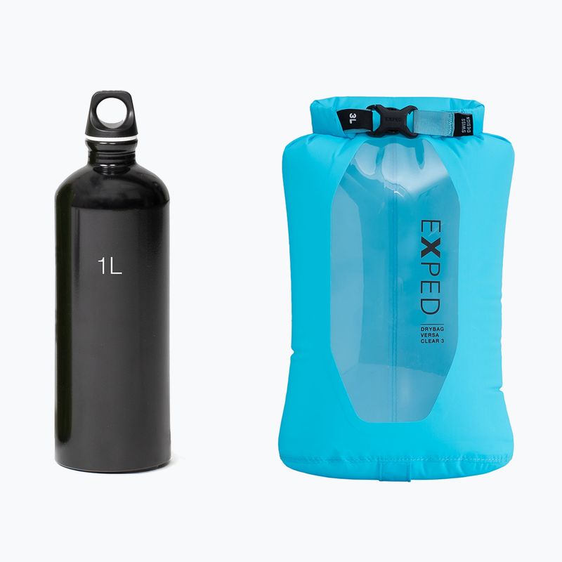 Voděodolný vak Exped Drybag Versa Clear 3 l cyan 2