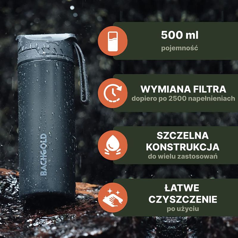 Cestovní láhev s filtrem  Bachgold Selfpress Waterfilter 500 ml white 3