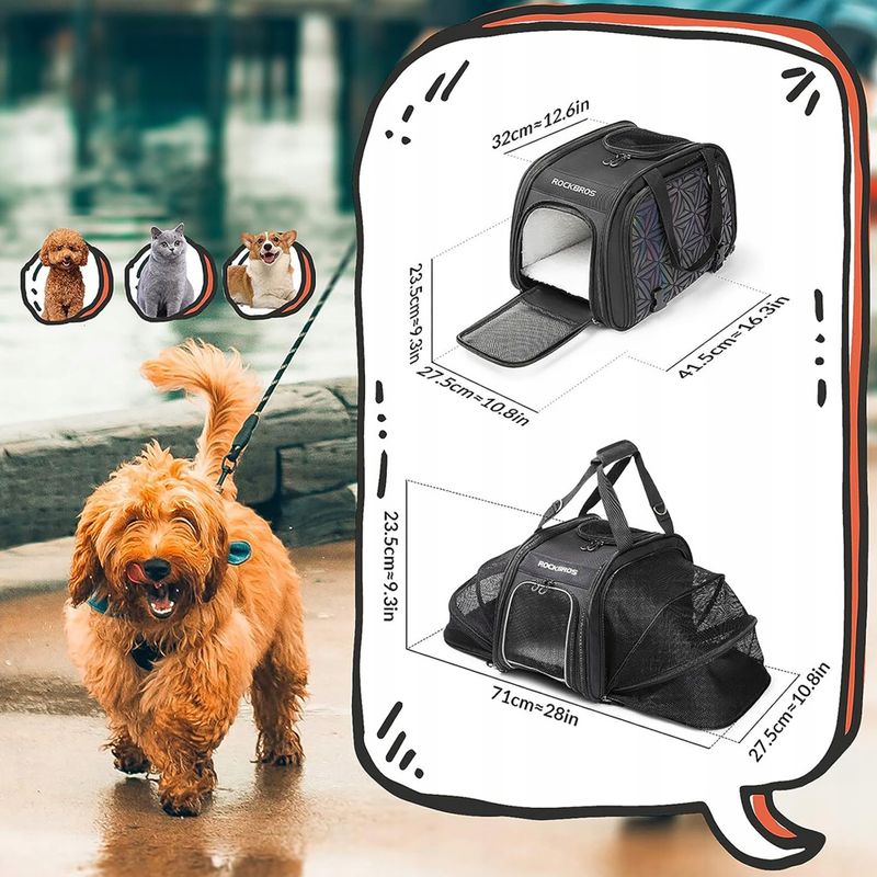Brašna na kolo Rockbros pet carrier 30140028 25 l black 8