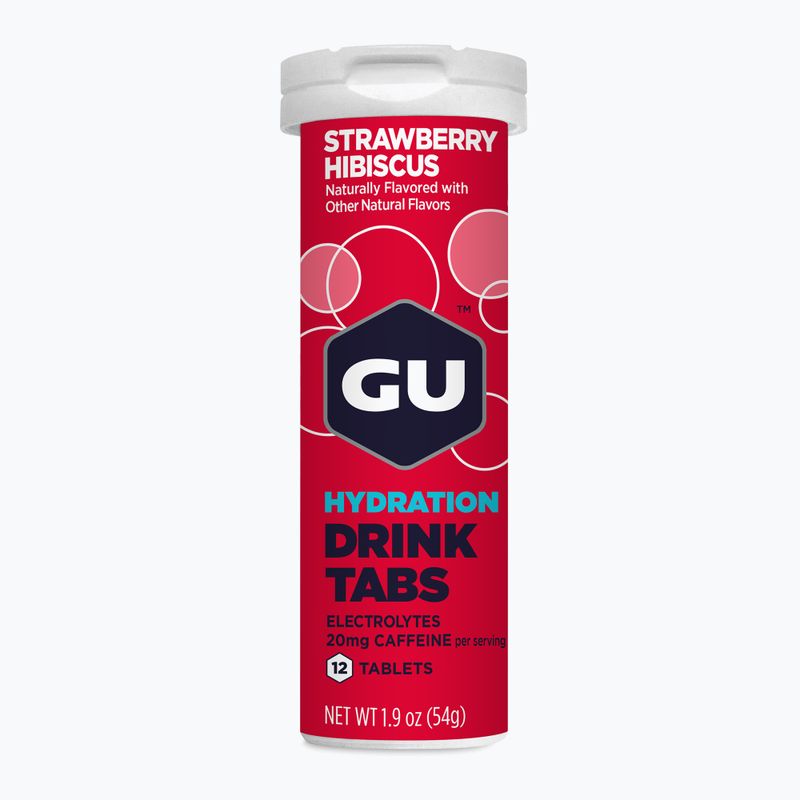 Izotonický nápoj GU Hydration Drink 12 tab. jahoda/hibiscus