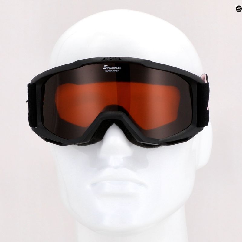 Dětské lyžařské brýle Alpina Piney black/rose matt/orange 10