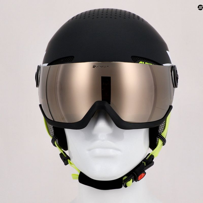 Dětské lyžařské helmy Alpina Zupo Visor Q-Lite charcoal/neon matt 14