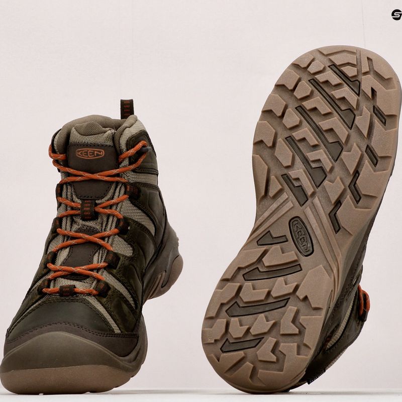Pánské trekové boty KEEN Circadia Mid Wp green-brown 1026766 19
