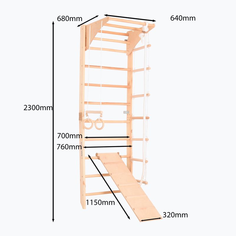 Gymnastický žebřík RINAGYM Kombi 3 16
