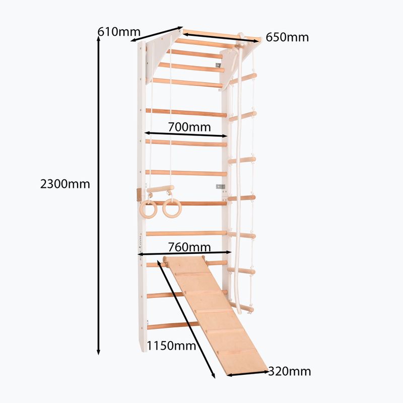 Gymnastický žebřík RINAGYM Combi 3 white 5