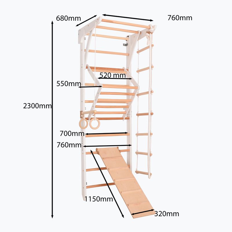 Gymnastický žebřík RINAGYM Kinder 3 white 8