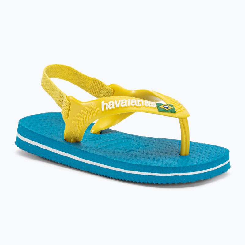 Žabky Havaianas Baby Brasil Logo II white/blue/green/yellow