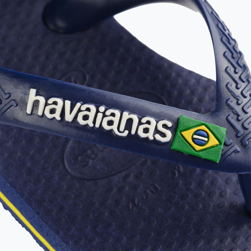 Havaianas Baby Brasil Logo II navy blue / citrus yelloew dětské sandály 9