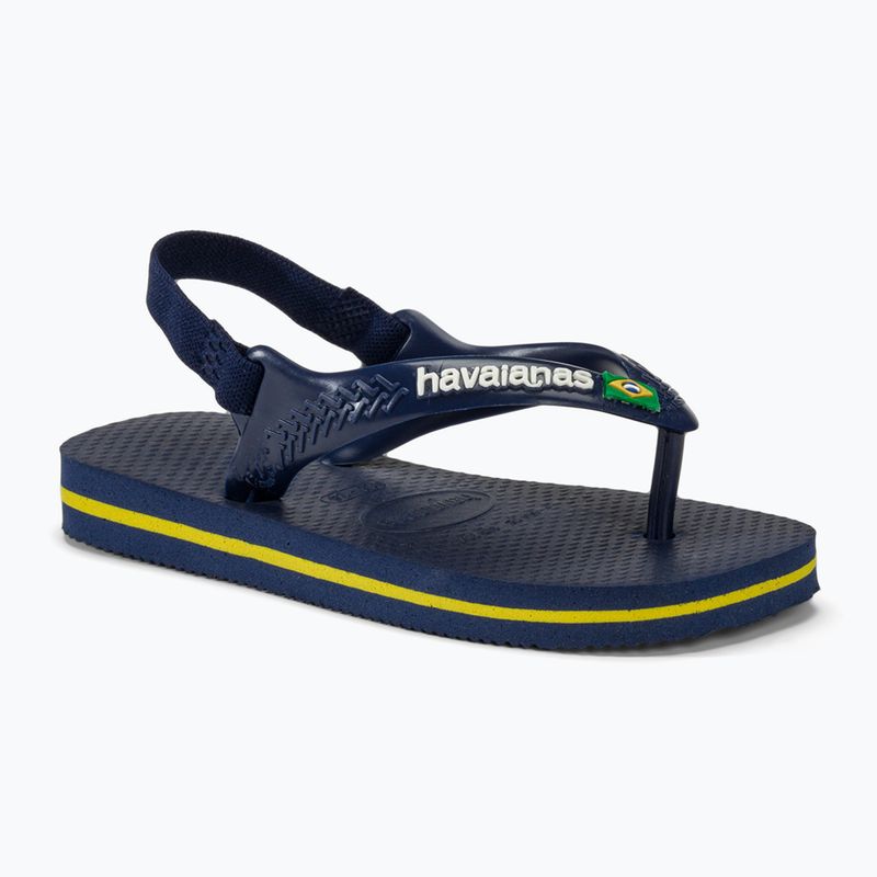 Havaianas Baby Brasil Logo II navy blue / citrus yelloew dětské sandály