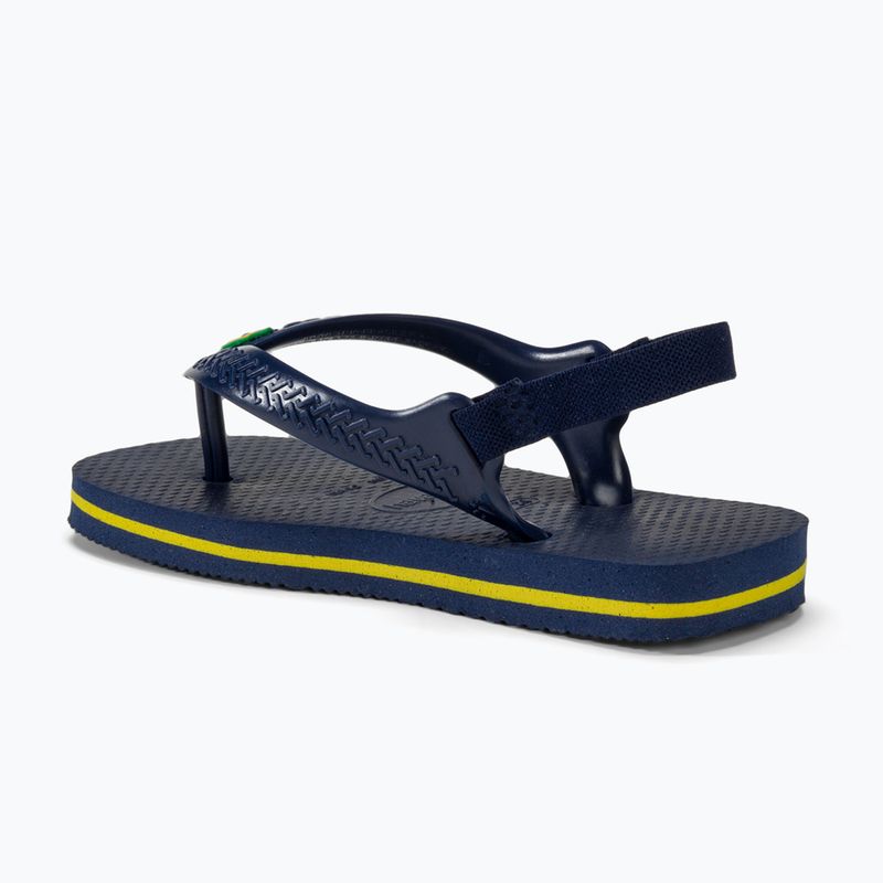 Havaianas Baby Brasil Logo II navy blue / citrus yelloew dětské sandály 3