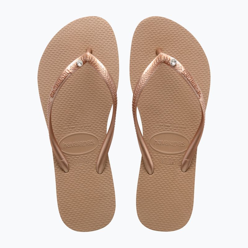 Dámské žabky Havaianas Slim Crystal Sw II rode gold 11