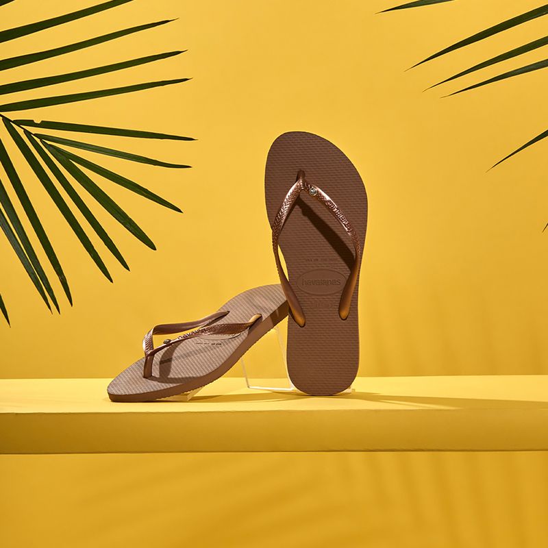 Dámské žabky Havaianas Slim Crystal Sw II rode gold 13