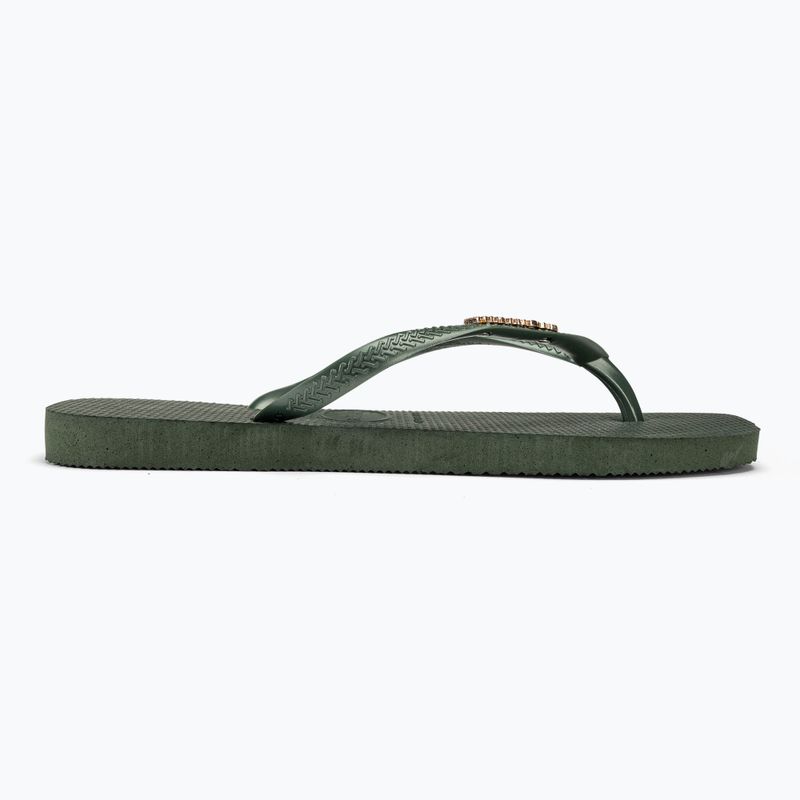 Dámské žabky Havaianas Square Logo Metallic green olive 2