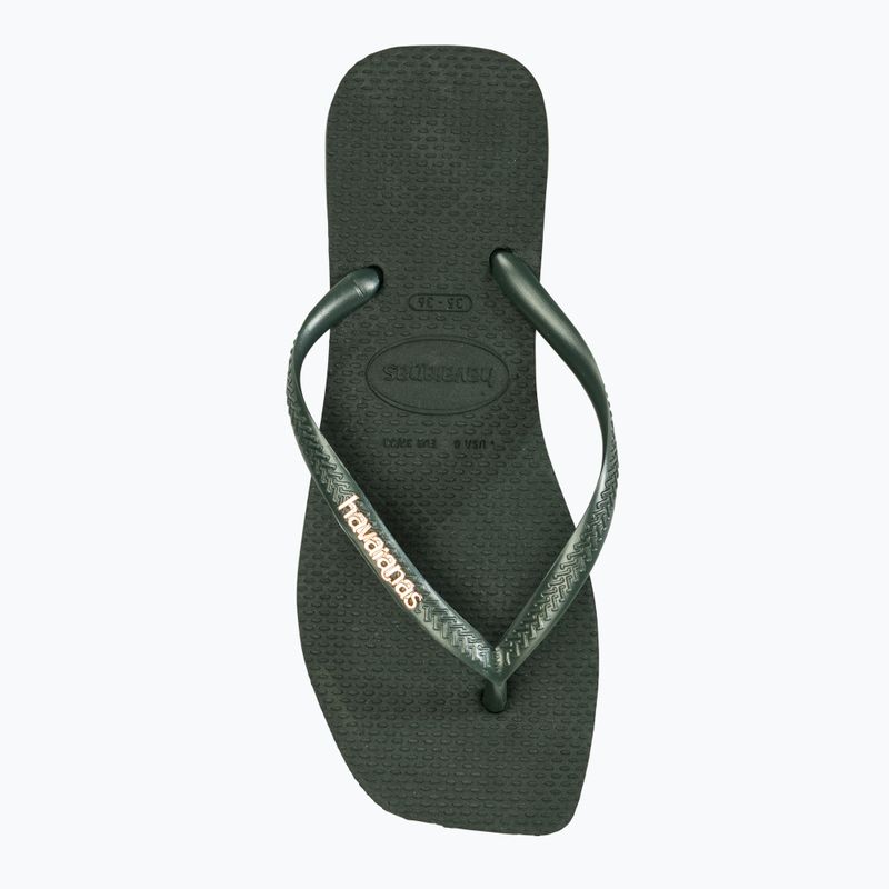 Dámské žabky Havaianas Square Logo Metallic green olive 5