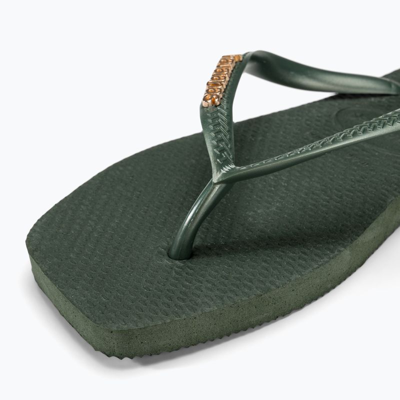 Dámské žabky Havaianas Square Logo Metallic green olive 7