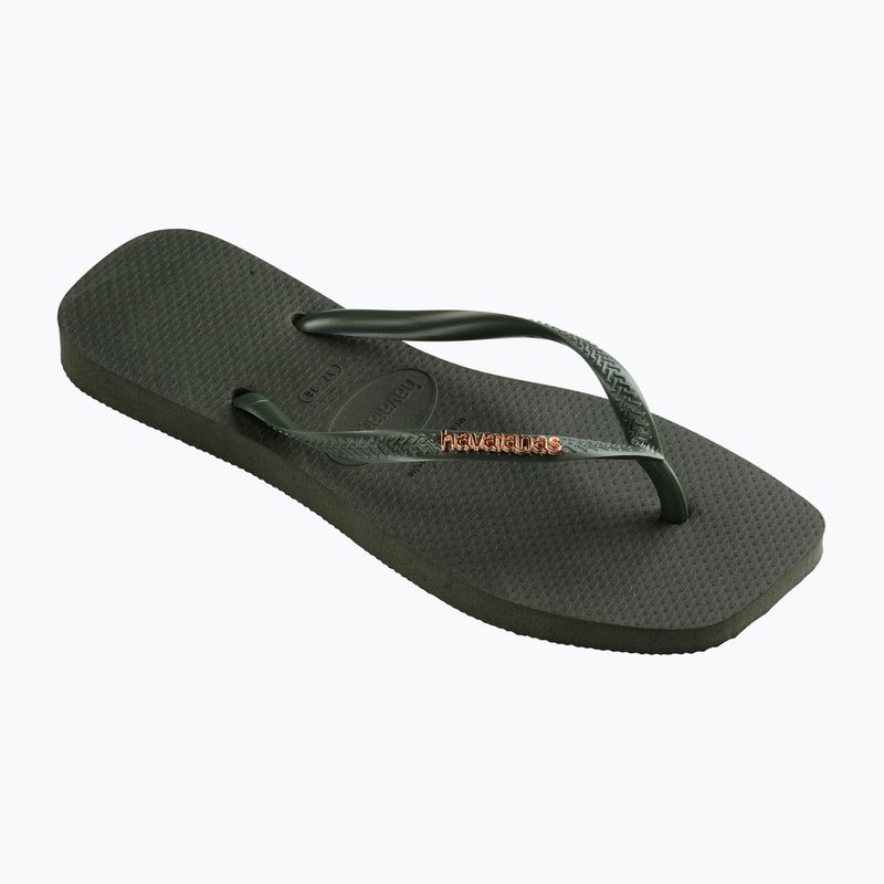 Dámské žabky Havaianas Square Logo Metallic green olive 8