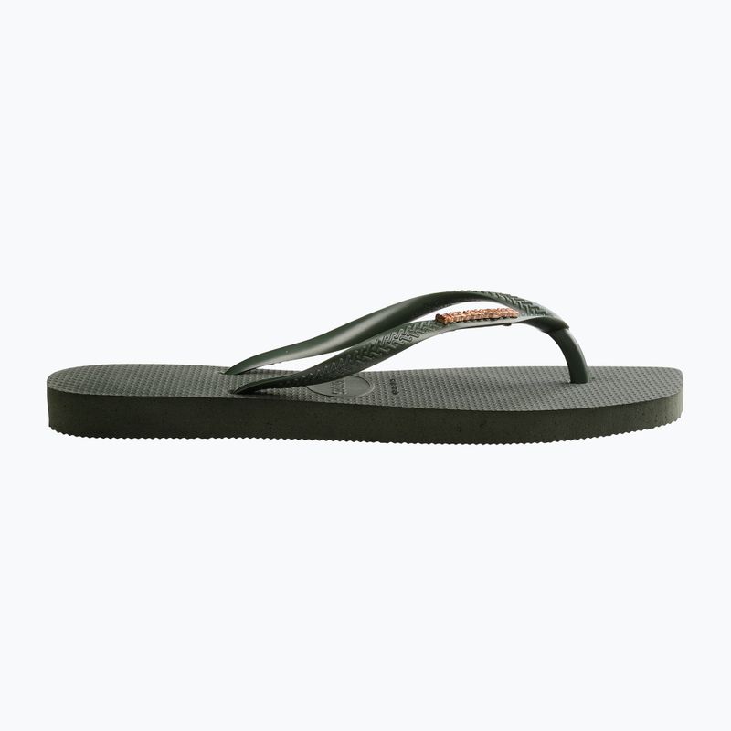 Dámské žabky Havaianas Square Logo Metallic green olive 9