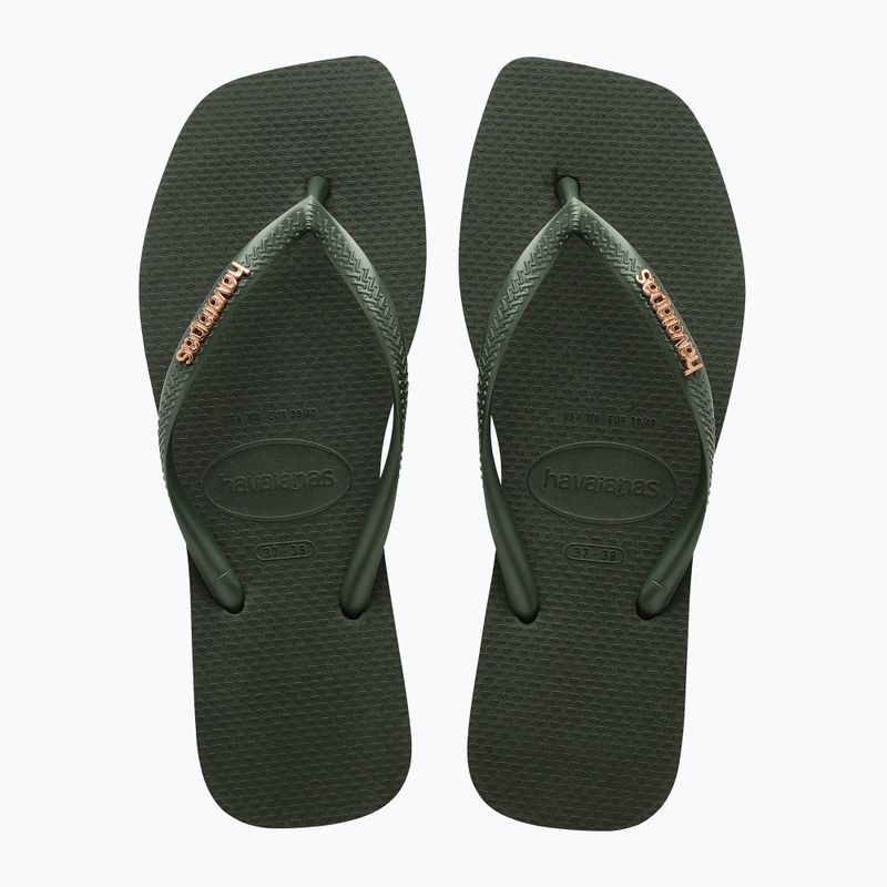 Dámské žabky Havaianas Square Logo Metallic green olive 10