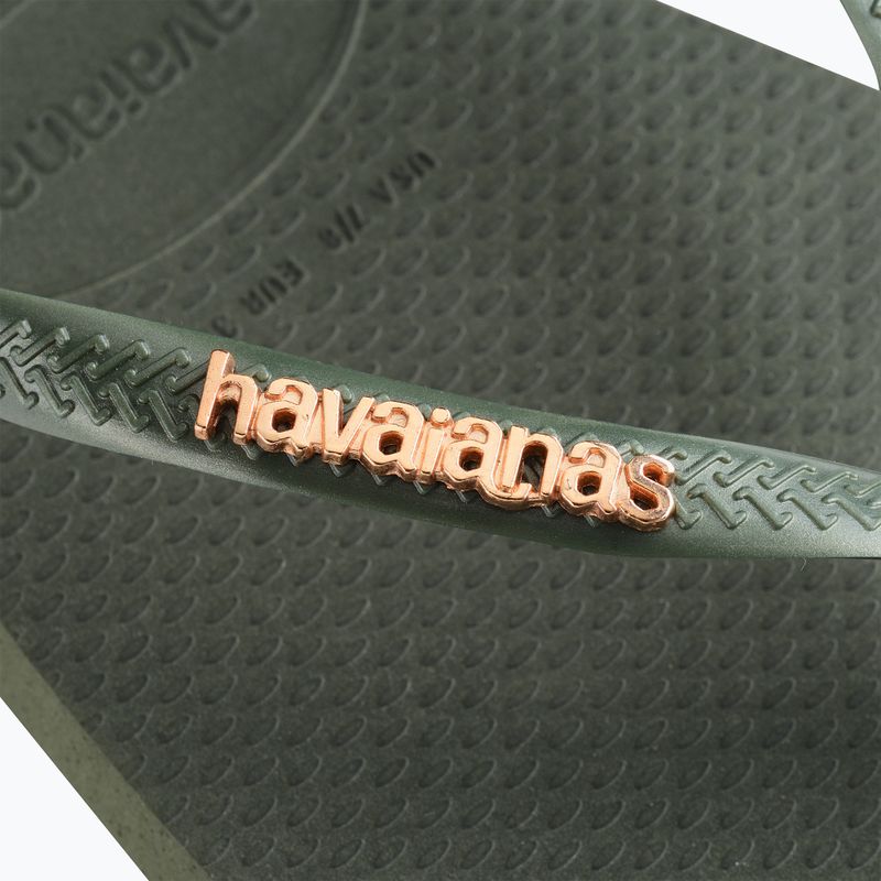 Dámské žabky Havaianas Square Logo Metallic green olive 12