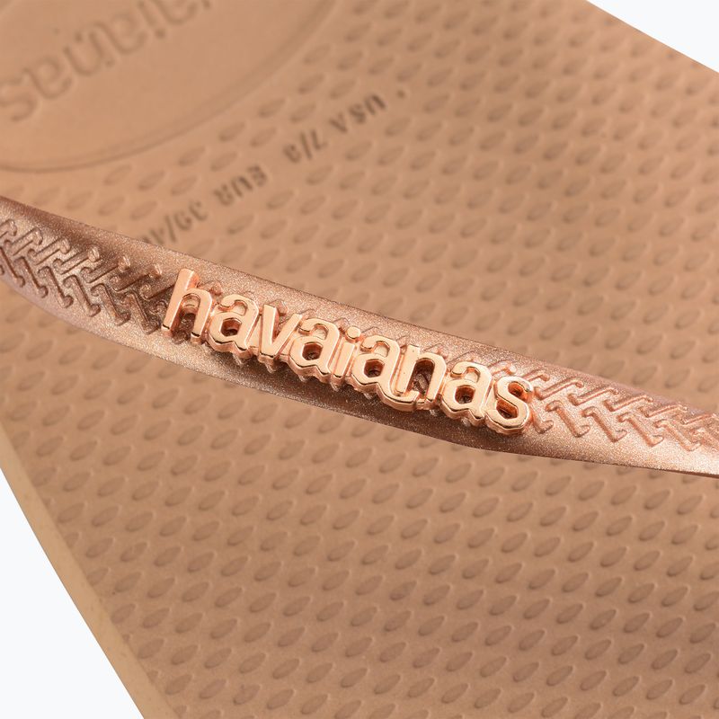 Dámské žabky Havaianas Square Logo Metallic rose gold / rose gold 13