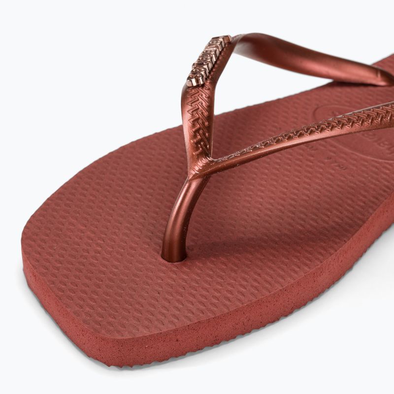 Dámské žabky Havaianas Square Logo Metallic mahogany 7