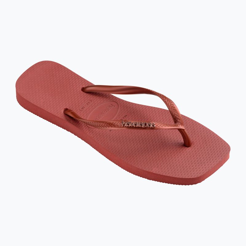 Dámské žabky Havaianas Square Logo Metallic mahogany 8